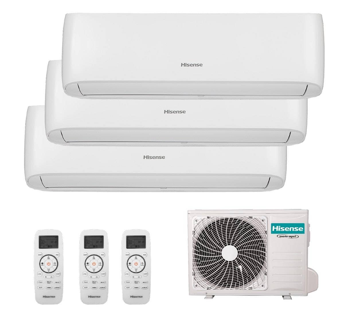 MultiSplit 3X1 Hisense 3AMW62U4RJC: CF25YR4B (x2) + CF35MR0B R32 + Instalación