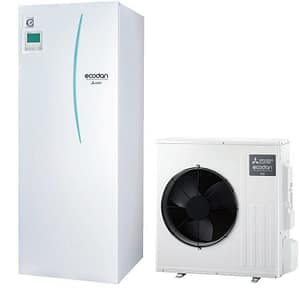 Aerotermia Mitsubishi Electric Ecodan exterior SUZ-SWM40VA + Hydrobox Duo ERST17D-VM2R1